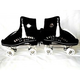 Black and White Faux Suede Skates