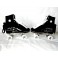 Black and White Faux Suede Skates