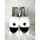 Black and White Faux Suede Skates