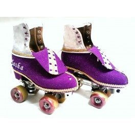 Purple Faux Suede Skates