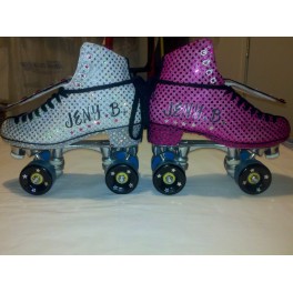 Pink and White Sparkle Girls Skates