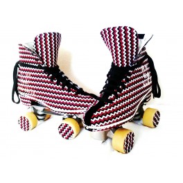 Red, White, and Black Zigzag Skates